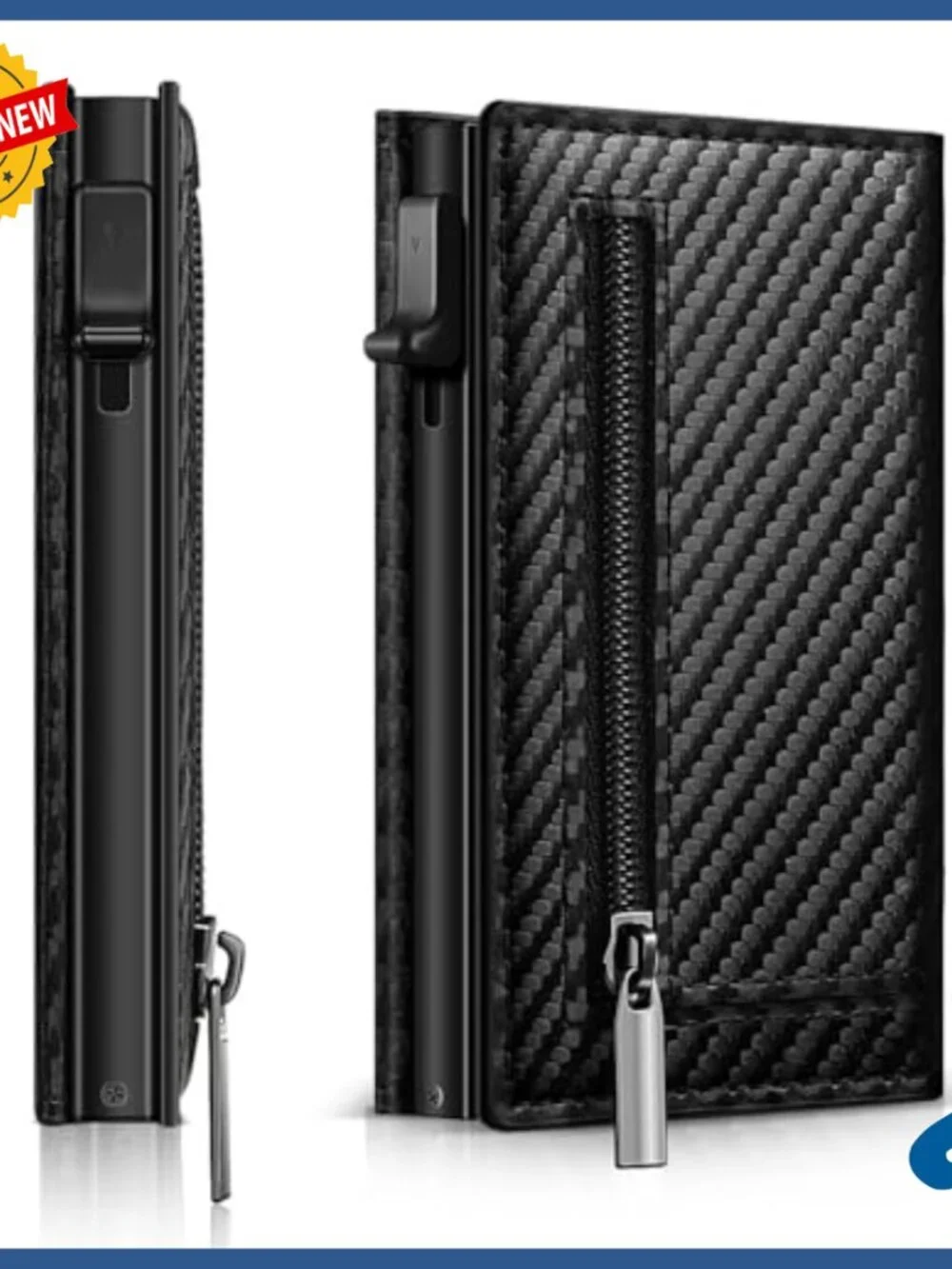Slim Genuine Leather Bifold Wallet with RFID Blocking and Pop-Up Card Holder